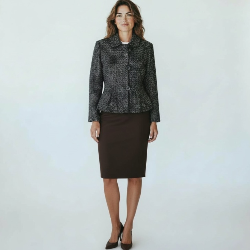 Talbots Vintage Collection Tailored Jacquard Suit Jacket Petite 10